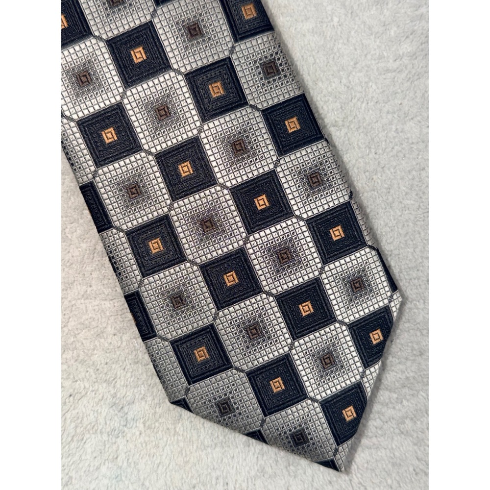 Alexander‎ Julian Mens Geometric Pattern Stunning Necktie Gray Fast Shipping!